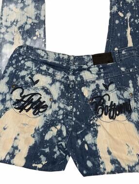 Vintage Y2K Apple Bottoms Bleached Acid Wash Denim Jeans Size 14 Y2K